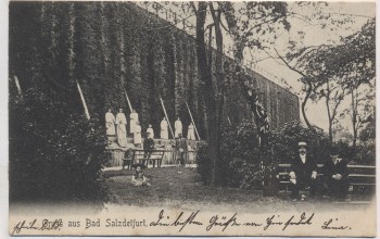VERKAUFT !!!   AK Gruss aus Bad Salzdetfurth Salzdetfurt An der Saline mit Menschen 1903