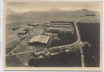 AK Foto Wasserkuppe Rhön b. Gersfeld Luftbild mit Fliegerlager Göringhalle Fliegerschule Berggasthof 1936
