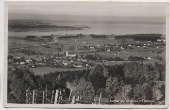 AK Foto Bernau am Chiemsee Ortsansicht mit Rasthaus 1939