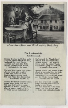 AK Bad Godesberg Aennchen-Haus mit Blick auf Godesberg Die Lindenwirtin Gedicht 1939