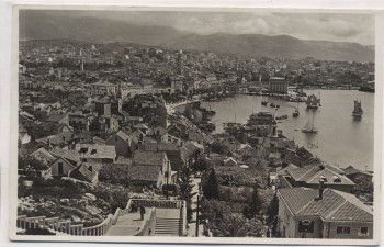 AK Foto Split Spalato Ortsansicht Deutsche Schiffspost Wilhelm Gustloff Kroatien 1939
