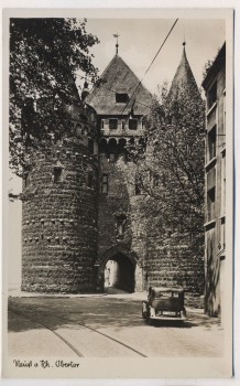 AK Foto Neuss am Rhein Obertor mit Auto 1940