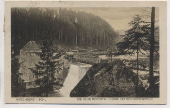 VERKAUFT !!!   AK Hirschberg in Schlesien Die neue Bobertalsperre bei Boberröhrsdorf Jelenia Góra Riesengebirge Polen 1927