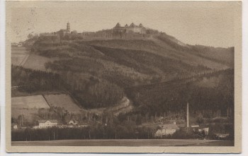 VERKAUFT !!!   AK Augustusburg im Erzgebirge von Erdmannsdorf aus gesehen Bahnpost Chemnitz-Weipert 1932