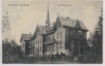 AK Grünhain im Erzgebirge Genesungsheim b. Beierfeld 1914