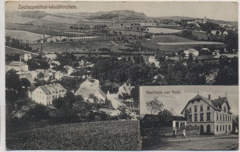AK Waldkirchen-Zschopenthal Ortsansicht Gasthaus zur Post b. Grünhainichen 1921 RAR