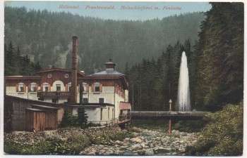 AK Höllental Frankenwald Holzschleiferei mit Fontaine bei Lichtenberg Oberfranken 1916