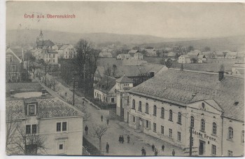AK Gruß aus Oberneukirch mit Gasthaus Goldene Krone Neukirch Lausitz 1913