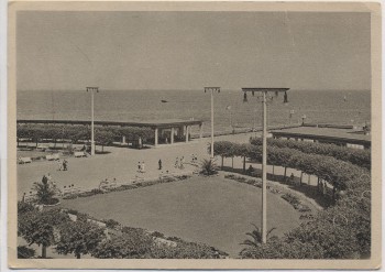 AK Zoppot Blick in den Kurgarten mit Wandelhallen Sopot b. Gdańsk Polen 1940