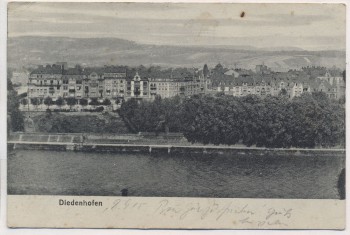 AK Diedenhofen Ortsansicht Thionville Moselle Lothringen Frankreich Feldpost 1916