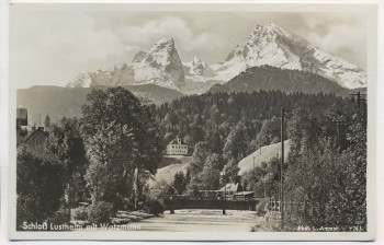 AK Foto Oberschleißheim Schloß Lustheim mit Watzmann 1935