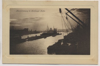VERKAUFT !!!   Präge-AK Hamburg Abendstimmung im Hamburger Hafen 1910