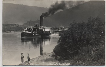 VERKAUFT !!!   AK Foto Veckerhagen Weserpartie mit Dampfer und Kinder Reinhardshagen 1940
