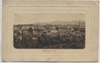 Präge-AK Müllheim im Breisgau Baden Ortsansicht Feldpost 1916
