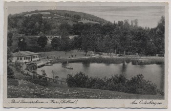 VERKAUFT !!!   AK Bad Gandersheim am Harz Solbad Am Osterbergsee 1943