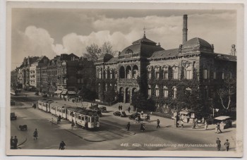 AK Foto Köln Hohenstaufenring mit Hohenstaufenbad Straßenbahn 1940