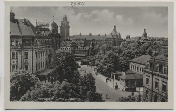 AK Foto Plauen im Vogtland Tunnel und Rathaus 1930