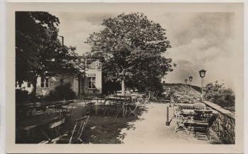 AK Foto Jena Jenzighaus auf dem Jenzig Terrasse 1953