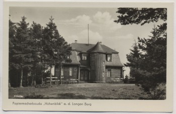 AK Foto Gehren Thüringen Papiermacherbaude Höhenblick auf dem Langen Berg 1956