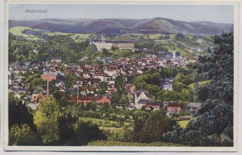 AK Rudolstadt Ortsansicht Bahnpost 1935