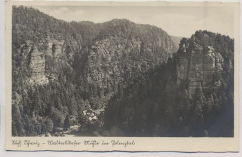 AK Foto Waltersdorfer Mühle im Polenztal Sächs. Schweiz b. Waltersdorf Bad Schandau 1957
