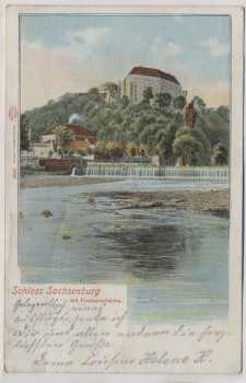 AK Schloss Sachsenburg mit Fischerschänke b. Frankenberg 1907