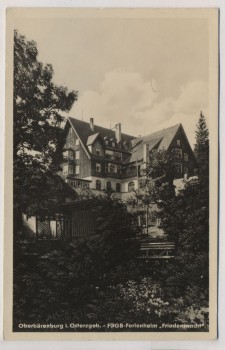 AK Foto Oberbärenburg Erzgebirge FDGB-Ferienheim Friedenswacht b. Bärenburg Altenberg 1956