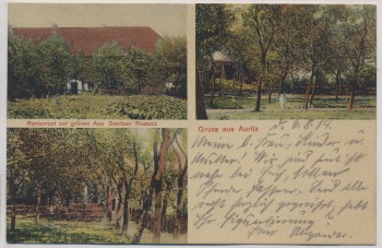 AK Gruss aus Auritz Restaurant zur grünen Aue b. Bautzen Feldpost 1914