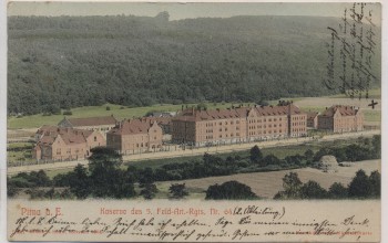 AK Pirna an der Elbe Kaserne des 5. Feld-Art.-Rgts. Nr. 64 1905