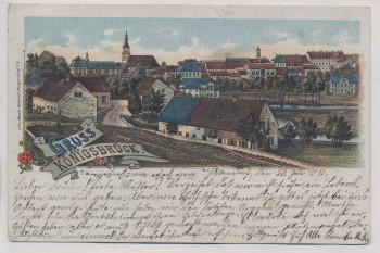 AK Litho Gruss aus Königsbrück Ortsansicht 1913