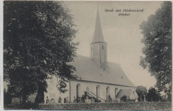 VERKAUFT !!!    AK Gruß aus Höckendorf Kirche b. Laußnitz Königsbrück Lausitz 1917 RAR