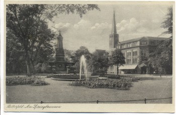 AK Bitterfeld Am Springbrunnen 1950