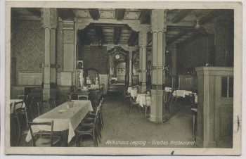 AK Leipzig Volkshaus Leipzig Großes Restaurant 1930