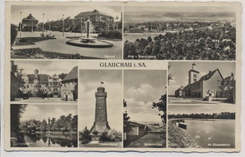 AK Mehrbild Glauchau in Sachsen Bahnhof Elektrizitätswerk Feldpost 1940