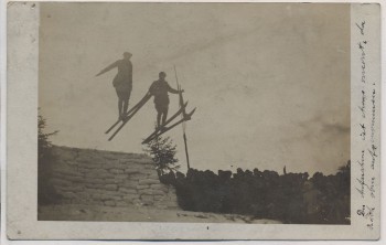 AK Foto Johanngeorgenstadt Verbandsskifest Skispringen Doppelsprung Schanze 1910 absolut RAR