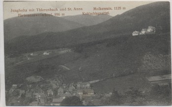 AK Jungholtz mit Thierenbach und St. Anna Hartmannsweilerkopf Molkenrain Elsass Haut-Rhin Frankreich Feldpost 1915