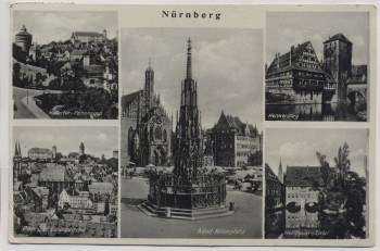 AK Mehrbild Nürnberg Hitlerplatz Henkersteg Stempel Reichsparteitage 1936 AK Mehrbild Nürnberg Hitlerplatz Henkersteg Stempel Reichsparteitage 1936