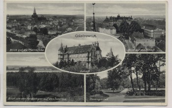 AK Mehrbild Güstrow Schloß Inselsee Pfarrkirche Rosengarten Stempel 5. Kompanie Flieger-Ausbildungsregiment 22 Feldpost 1939