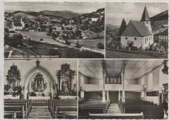 AK Mehrbild Prinzbach Kr. Lahr im Schwarzwald Pfarrkirche b. Biberach Landpoststempel 1961