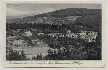 AK Reichenbach ( Berglen ) Ortsansicht b. Winnenden Landpoststempel über Backnang 1960