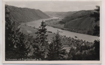 VERKAUFT !!!   AK Foto Jochenstein mit Engelhartszell an der Donau b. Untergriesbach Landpoststempel 1957