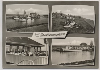 AK Gruß von Strucklahnungshörn auf Nordstrand M.S. Adler Gaststätte Badestrand 1960