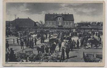 AK Husum Grossviehmarkt mit Gasthof Schulterblatt 1930