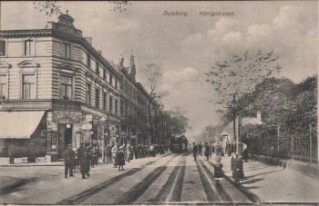 AK Duisburg Königstrasse viele Menschen 1910 Sammlerstück