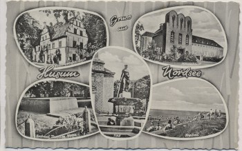 AK Mehrbild Gruss aus Husum Nordsee Freibad Nissenhaus ... 1960