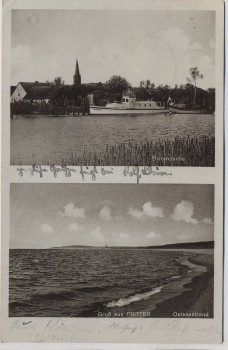 AK Gruss aus Pritter Strompartie Ostseestrand Przytór b. Swinemünde Świnoujście Pommern Polen 1934