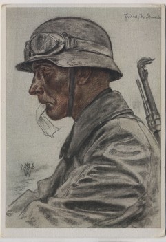 Künstler-AK Unsere Panzerwaffe W. Willrich Ein Kradmelder 1941 RAR