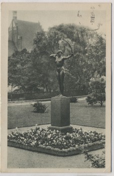 AK Bromberg Bogenspannerin und Kath. Pfarrkirche Bydgoszcz Polen Feldpost 1939