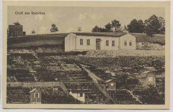 AK Gruß aus Rotschau Turnhalle des Turnverein Vorwärts b. Reichenbach im Vogtland 1925