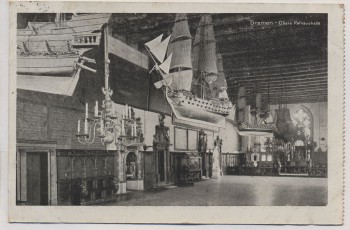 AK Bremen Obere Rathaushalle Rathaussaal Schiffe 1911